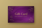 Gift card with floral designs on a gold background
